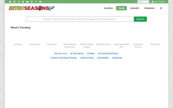Screenshot of retroseasons.com