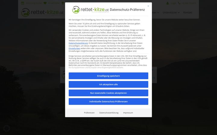Screenshot stránky rettet-kitze.at