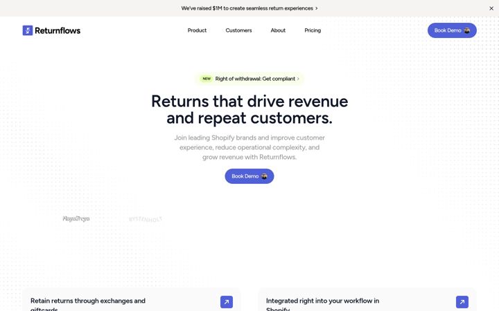 Screenshot of returnflows.com