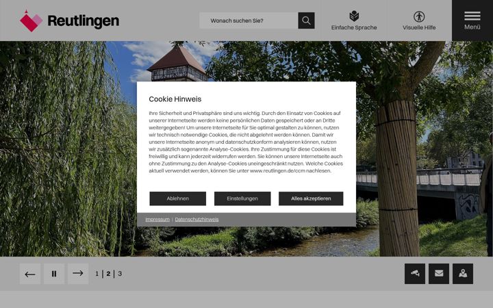 Screenshot of reutlingen.de