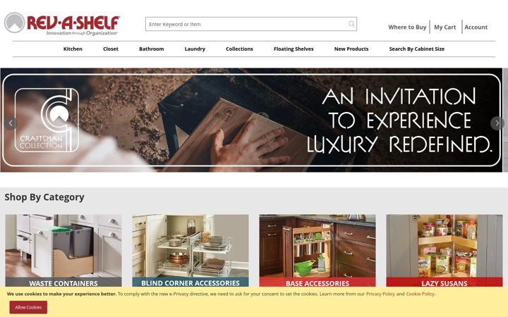 Ekrano kopija rev-a-shelf.com