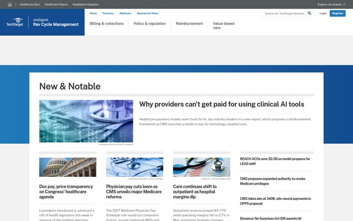 Screenshot of revcycleintelligence.com