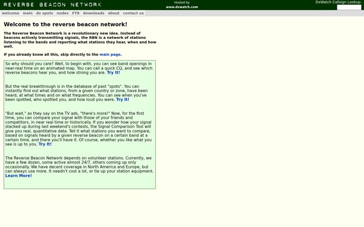 Screenshot of reversebeacon.net