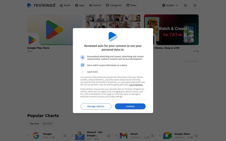 Екранна снимка на reviewed.app