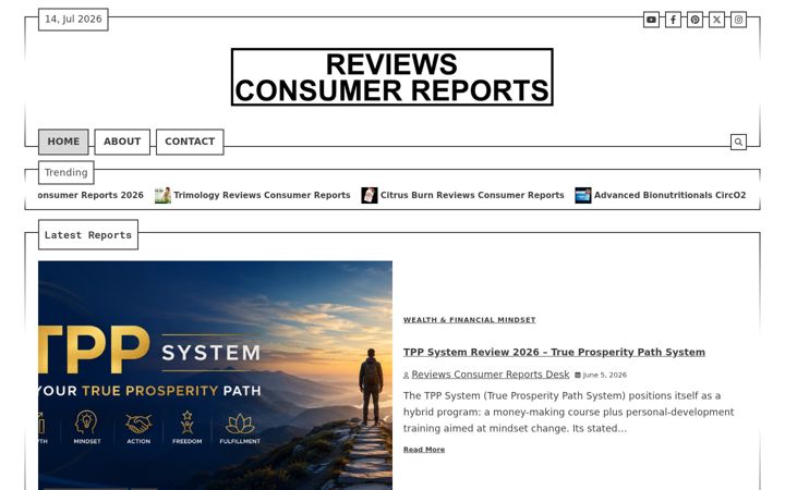 Screenshot of reviewsconsumerreports.com