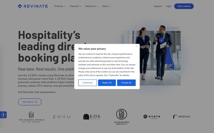 Screenshot of revinate.com