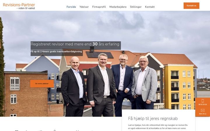 Kuvakaappaus sivustosta revisions-partner.dk