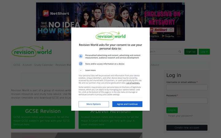 Screenshot of revisionworld.com