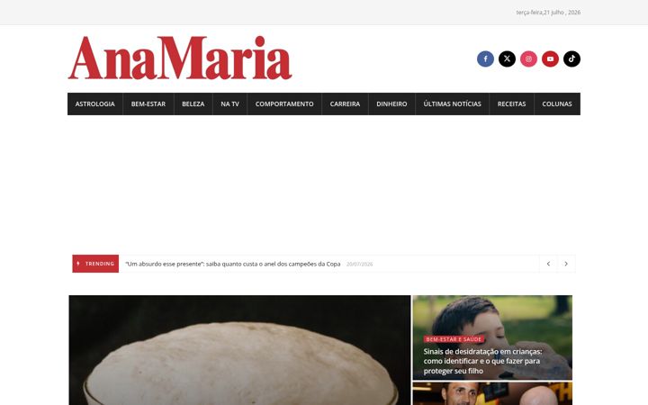 Screenshot of revistaanamaria.com.br