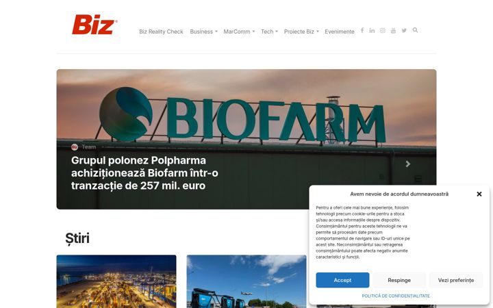 Screenshot of revistabiz.ro