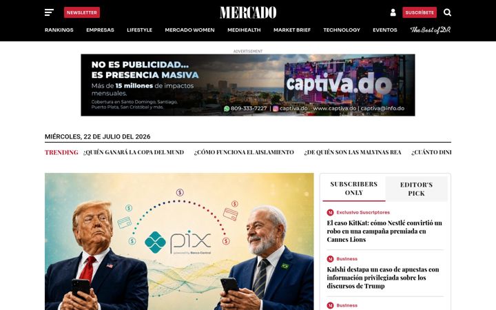 Screenshot of revistamercado.do