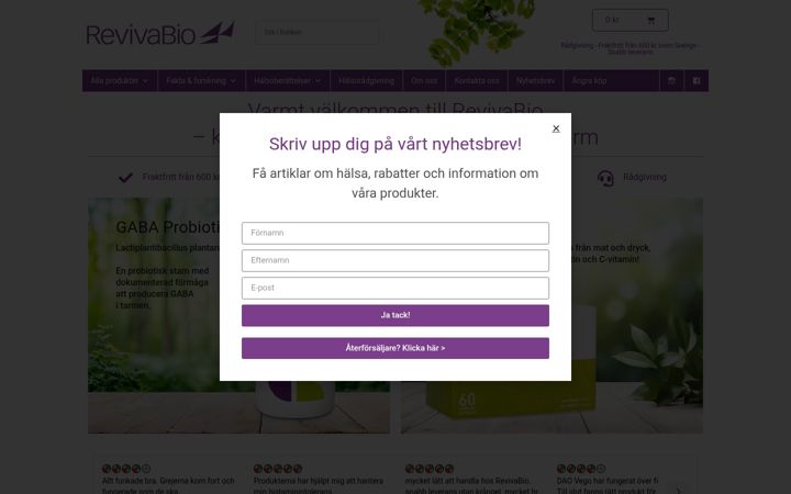 Screenshot von revivabio.se