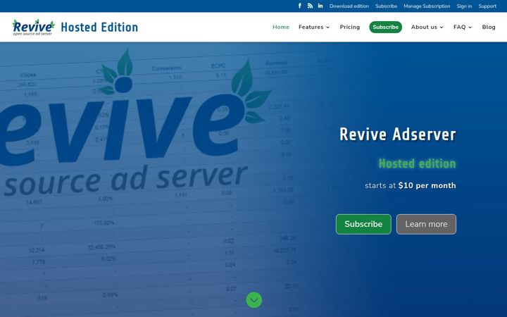 Screenshot of revive-adserver.net