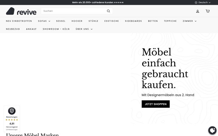Screenshot of revive.de