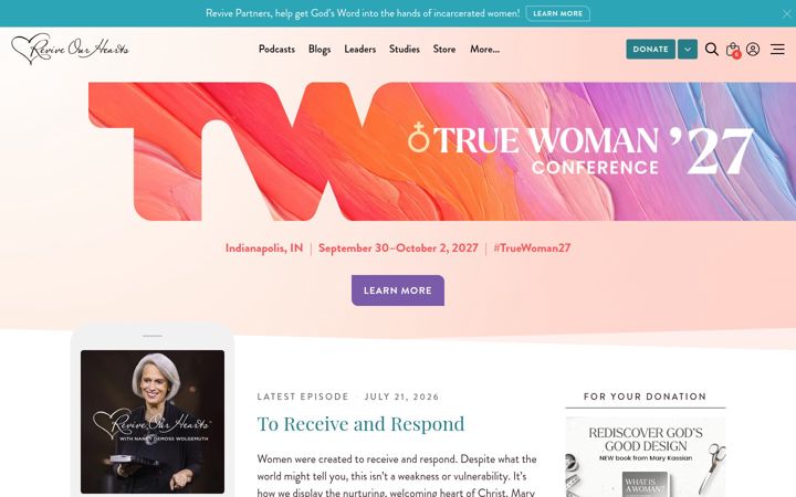 Screenshot of reviveourhearts.com
