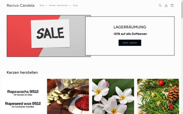 Screenshot of revivocandela.com