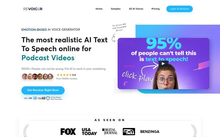 Screenshot of revoicer.com