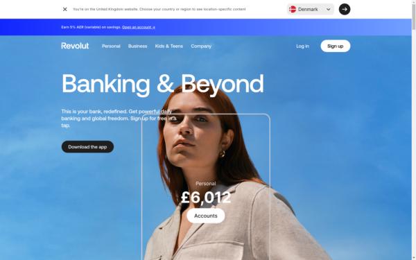 Screenshot of revolut.com