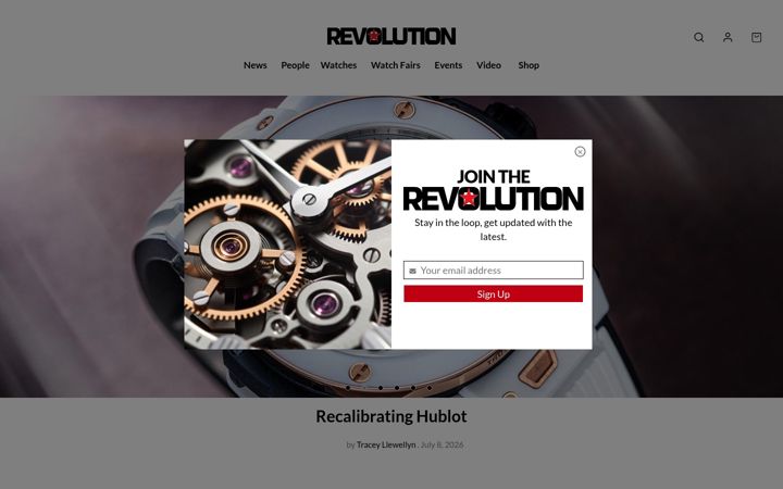 Screenshot of revolutionwatch.com