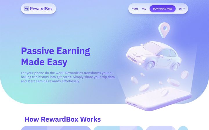 Screenshot of reward.box