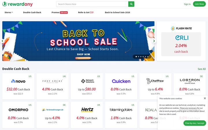 Screenshot of rewardany.com