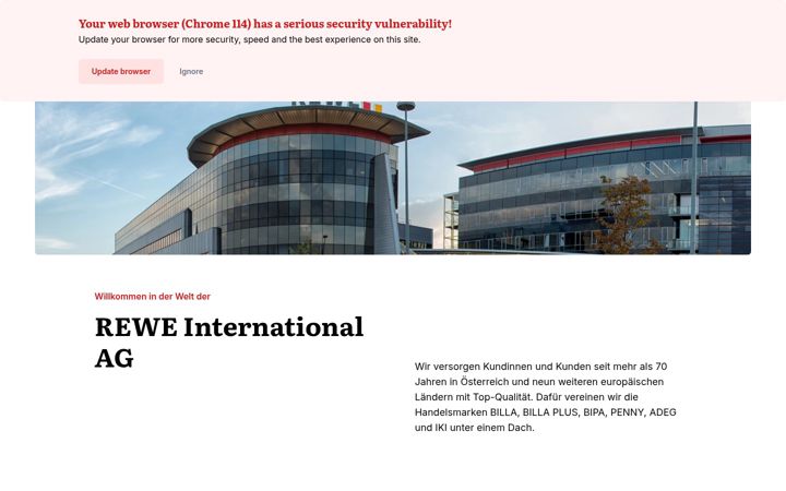 Screenshot of rewe-group.at