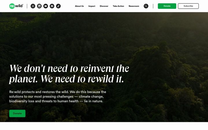 Snimka zaslona za rewild.org