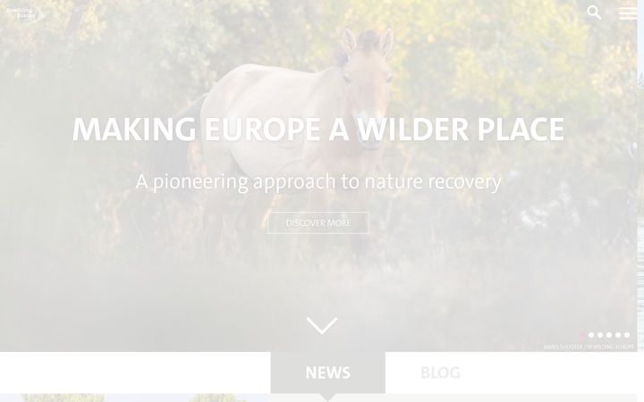Posnetek zaslona rewildingeurope.com