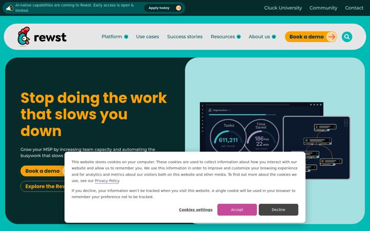 Screenshot of rewst.io
