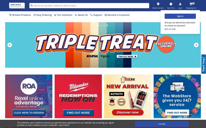 Screenshot of rexel.com.au