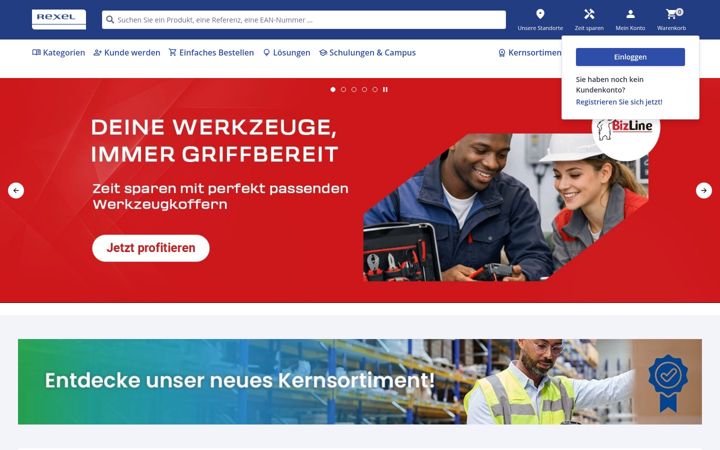 Screenshot of rexel.de