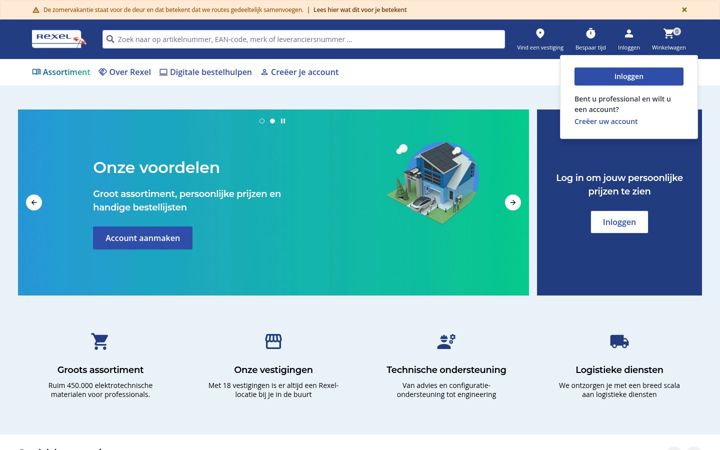 Skjermbilde av rexel.nl
