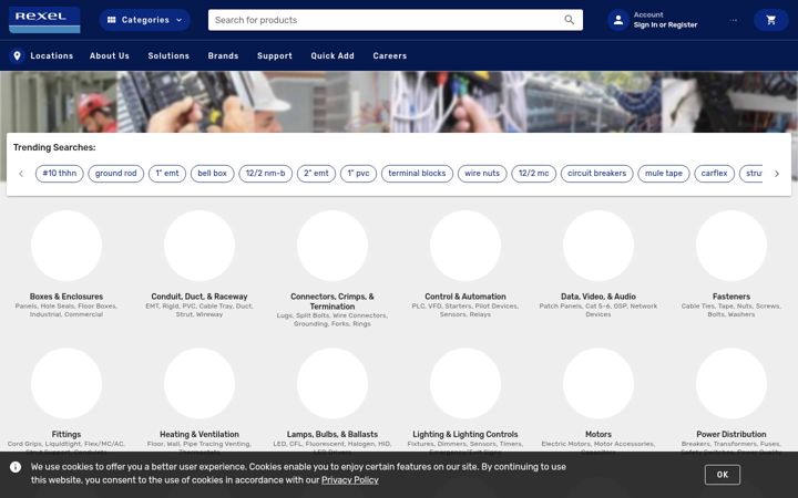 Screenshot of rexelusa.com