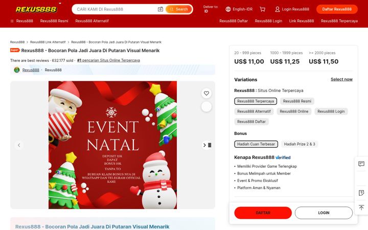 Screenshot stránky rexus888.com