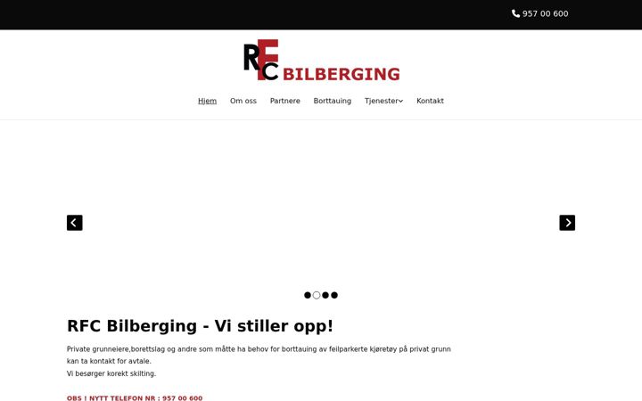 Screenshot von rfcbilberging.no