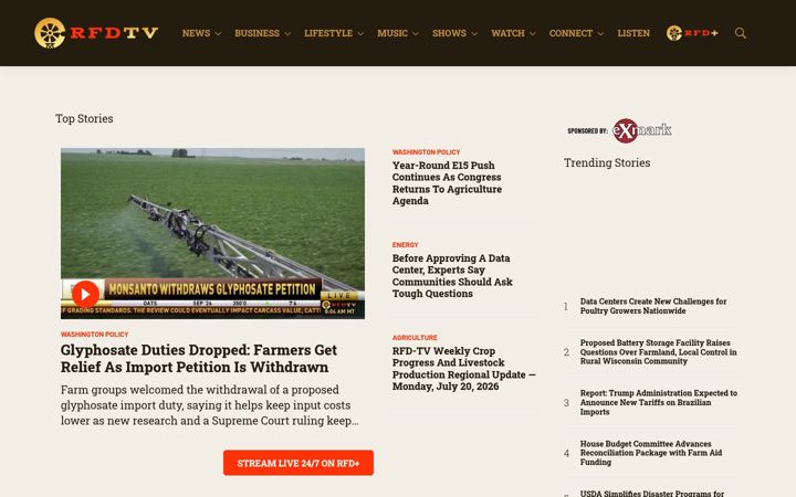 Screenshot of rfdtv.com