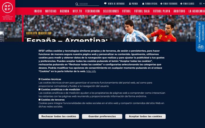 Ekraanipilt saidist rfef.es