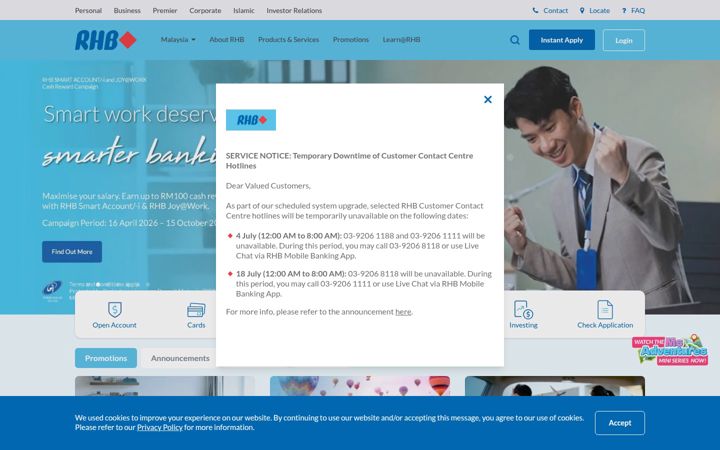 Capture d'écran de rhbgroup.com