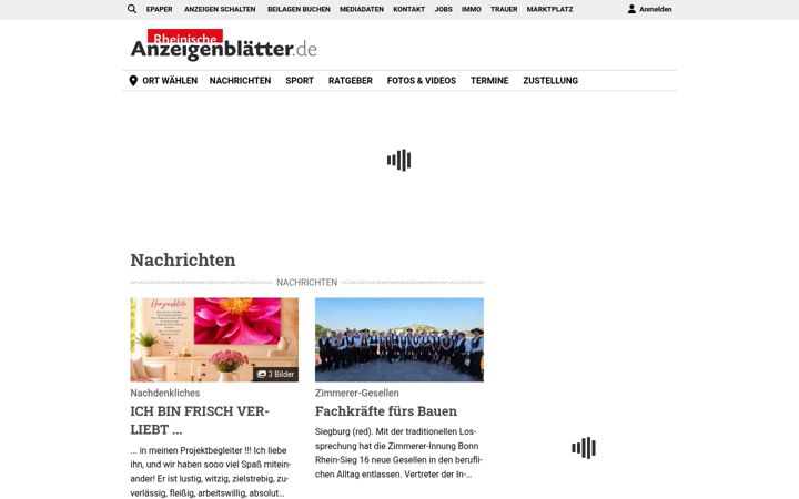 Screenshot of rheinische-anzeigenblaetter.de