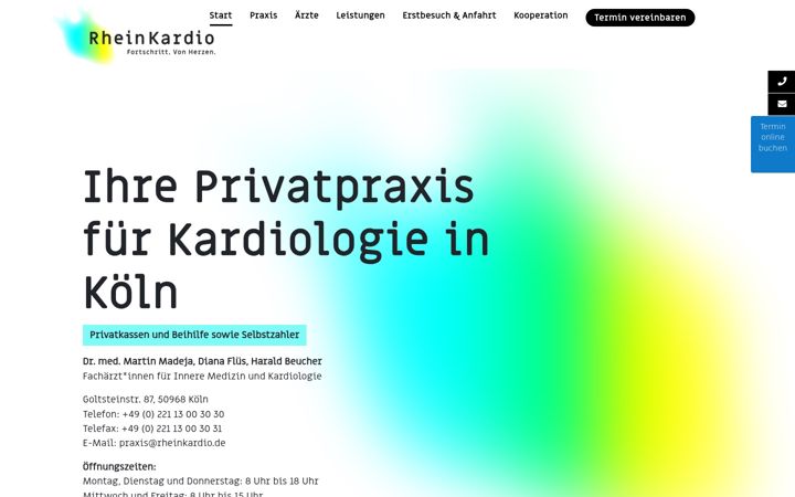 Ekraanipilt saidist rheinkardio.de