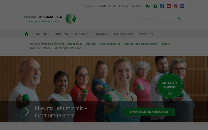 Screenshot of rheuma-liga.de