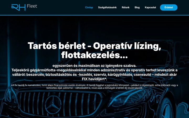 Screenshot του rhfleet.hu