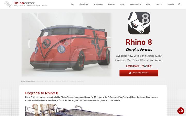 Ekrānuzņēmums no rhino3d.com