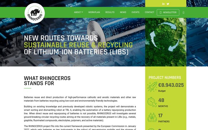 Screenshot of rhinoceros-project.eu