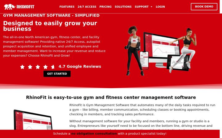 Screenshot of rhinofit.ca