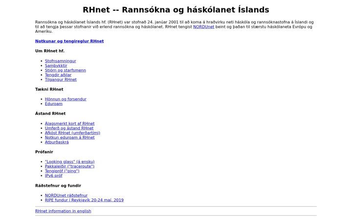 Screenshot of rhnet.is