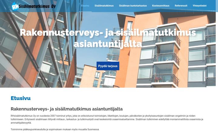 Skjermbilde av rhsisailmatutkimus.fi