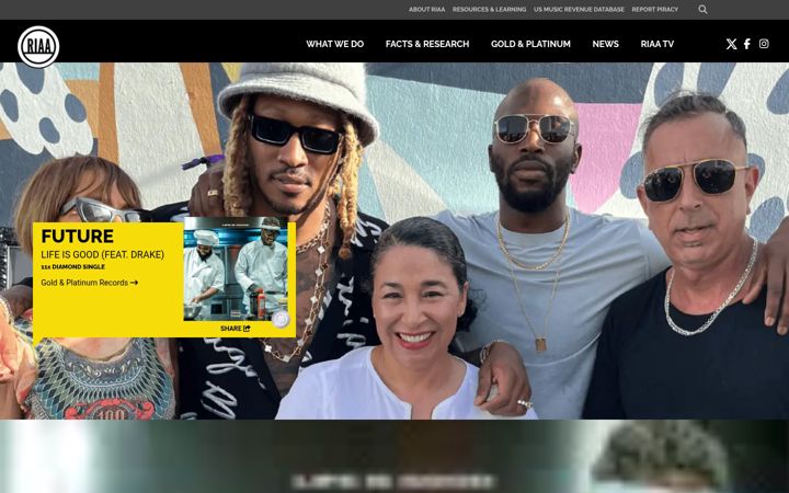 Screenshot di riaa.com