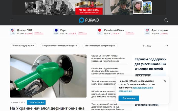 Screenshot of riamo.ru