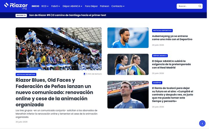 Screenshot of riazor.org